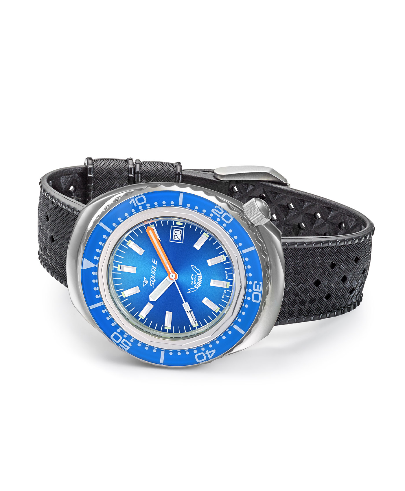 Squale - 2002 Series - 101 Atmos Polished Blue - Blue Dial-side Squale - 2002 Series - 101 Atmos Polished Blue - Blue Dial-side
