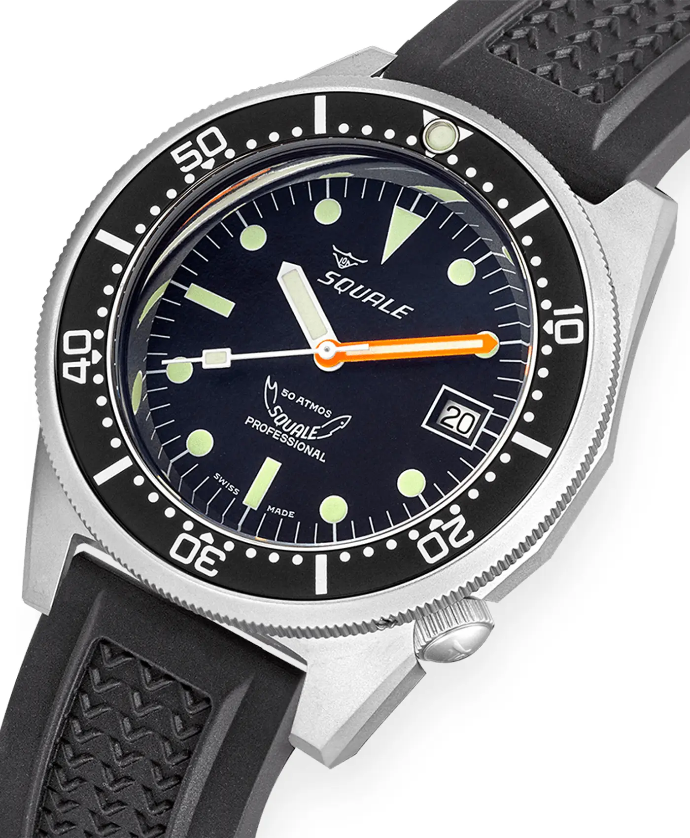 Squale – 1521 Series – Sandblasted Black - close up Squale – 1521 Series – Sandblasted Black - close up