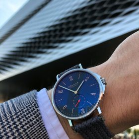 NOMOS Ahoi Atlantic Date at Baselworld 2019 with WatchBandit Perlon strap