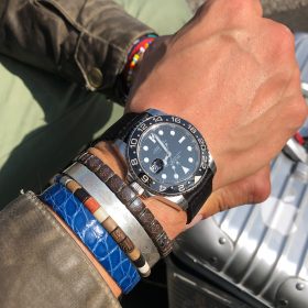 Rolex GMT Master II 116710LN on black two-piece Nato by WB original on Kristian Haagens wrist