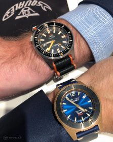 Squale 1521 bronzo and Squale Matic 600 meter Professional wristshot at Baselworld 2019