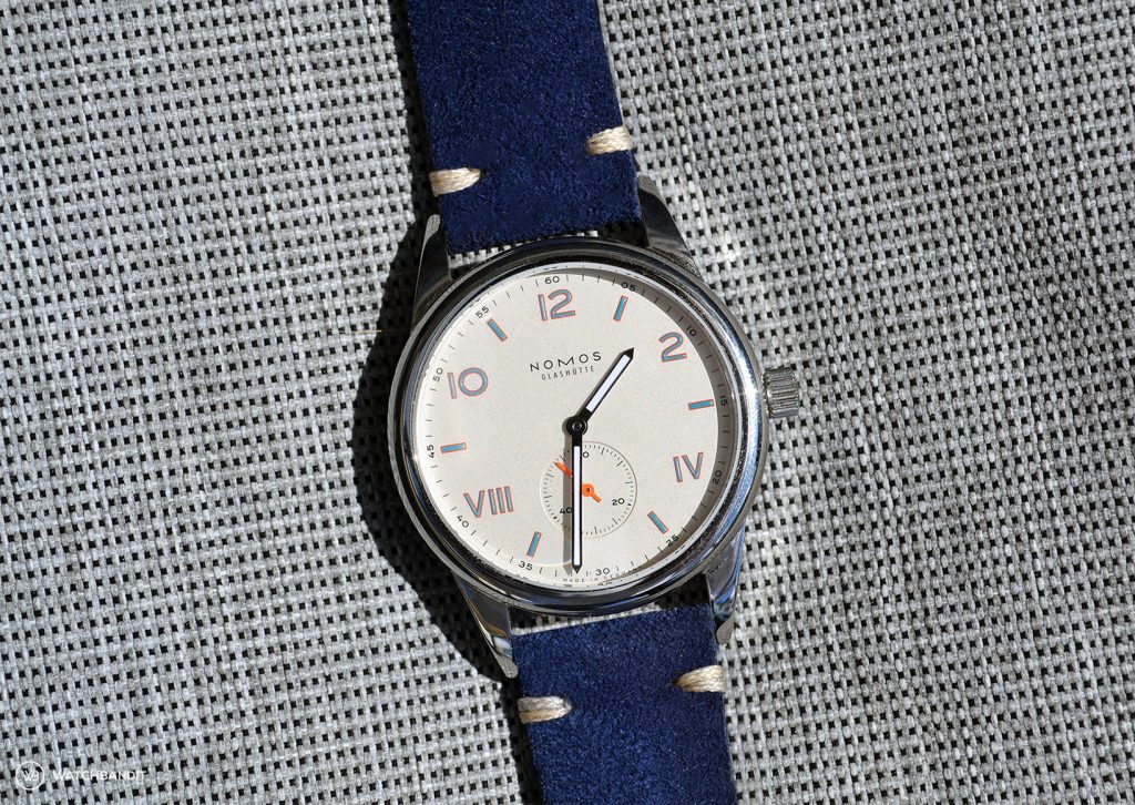 NOMOS Club Campus with navy blue suede strap by WB Original