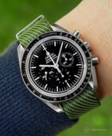 Omega-Speedmaster-green-adjustable-single-pass-nylon-strap-by-watchbandit