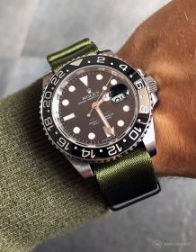Rolex GMT Master II am grünen 1.2 mm NATO Uhrenarmband von Watchbandit