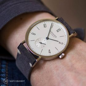 NOMOS Tangente dark grey suede by WB Original wristshot