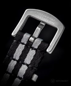 Black Grey striped James Bond Wristporn edition NATO strap buckle engraving fuck'em if they can't take a joke