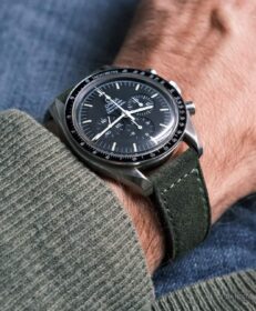 Omega Speedmaster Classic Suede Strap – Green | WB Original