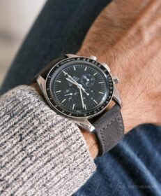 Omega Speedmaster Classic Suede Strap – Dark Grey | WB Original