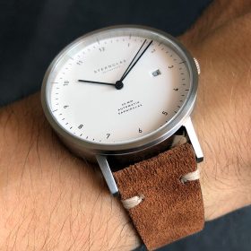 Sternglas Zirkel am braunen Wildlederarmband von WB Original