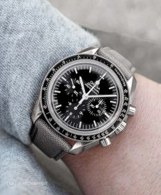 Watchbandit grey Sailcloth watch strap Omega Speedmaster Professional