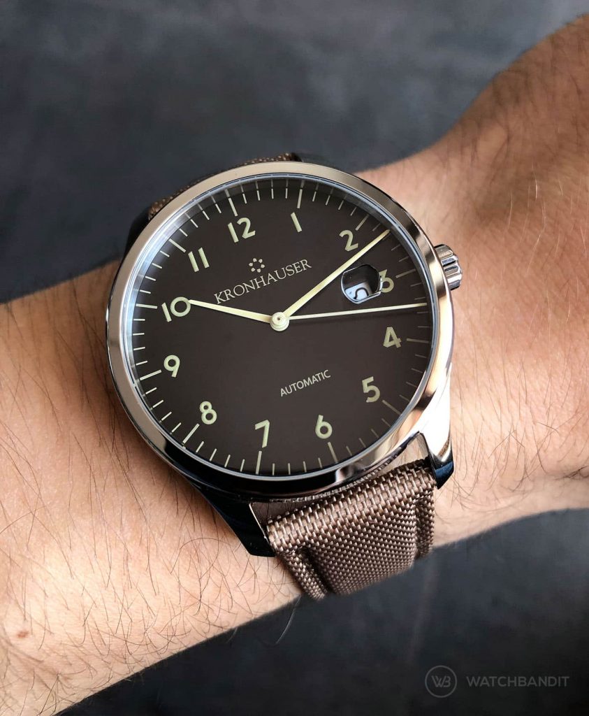 Kronhauser Blue Watchbandit Cordura strap khaki