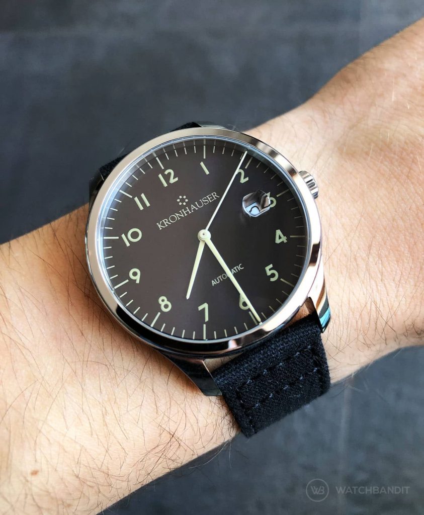 Kronhauser Blue Watchbandit canvas strap black