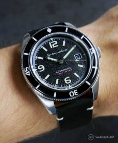 Spinnaker Fleuss SP-5055-02 schwarzes Vintage-Lederarmband von WatchBandit