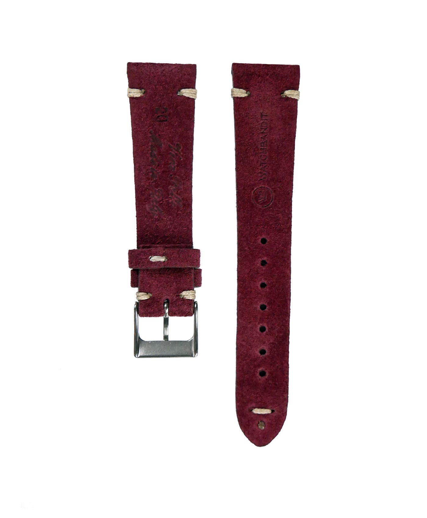 WB_premium_suede-straps_Bordeaux-back-min WB original premium suede watch strap burgundy bordeaux red rear