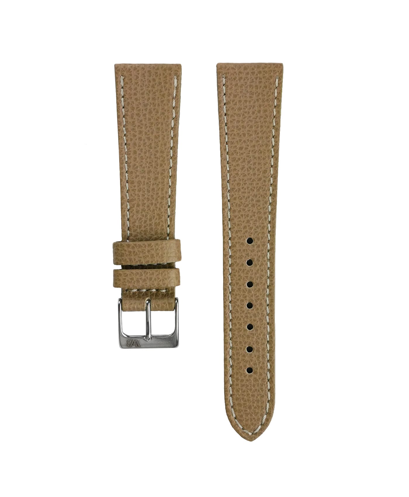 WB_premium_textured_leather-straps_Beige-min Textured calfskin leather watch strap beige front watchbandit