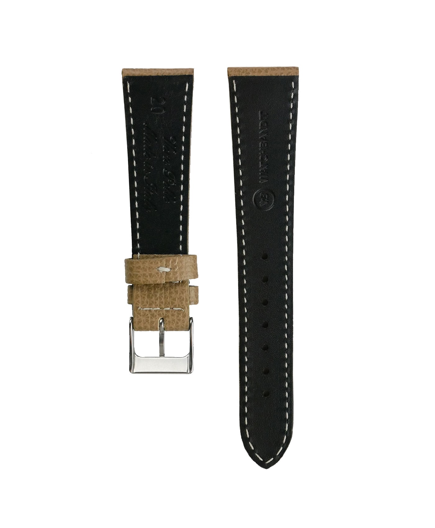 WB_premium_textured_leather-straps_Beige_back-min Textured calfskin leather watch strap beige back watchbandit