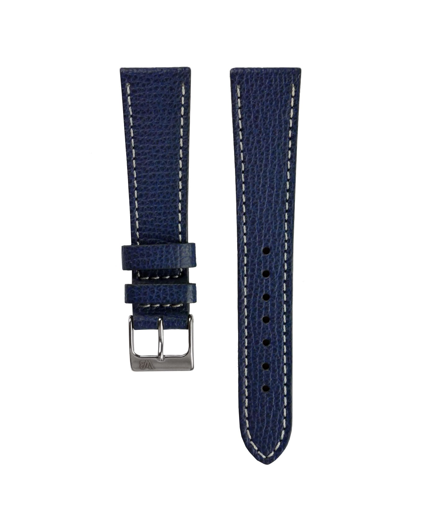 WB_premium_textured_leather-straps_Blue-min Textured calfskin leather watch strap night blue front watchbandit