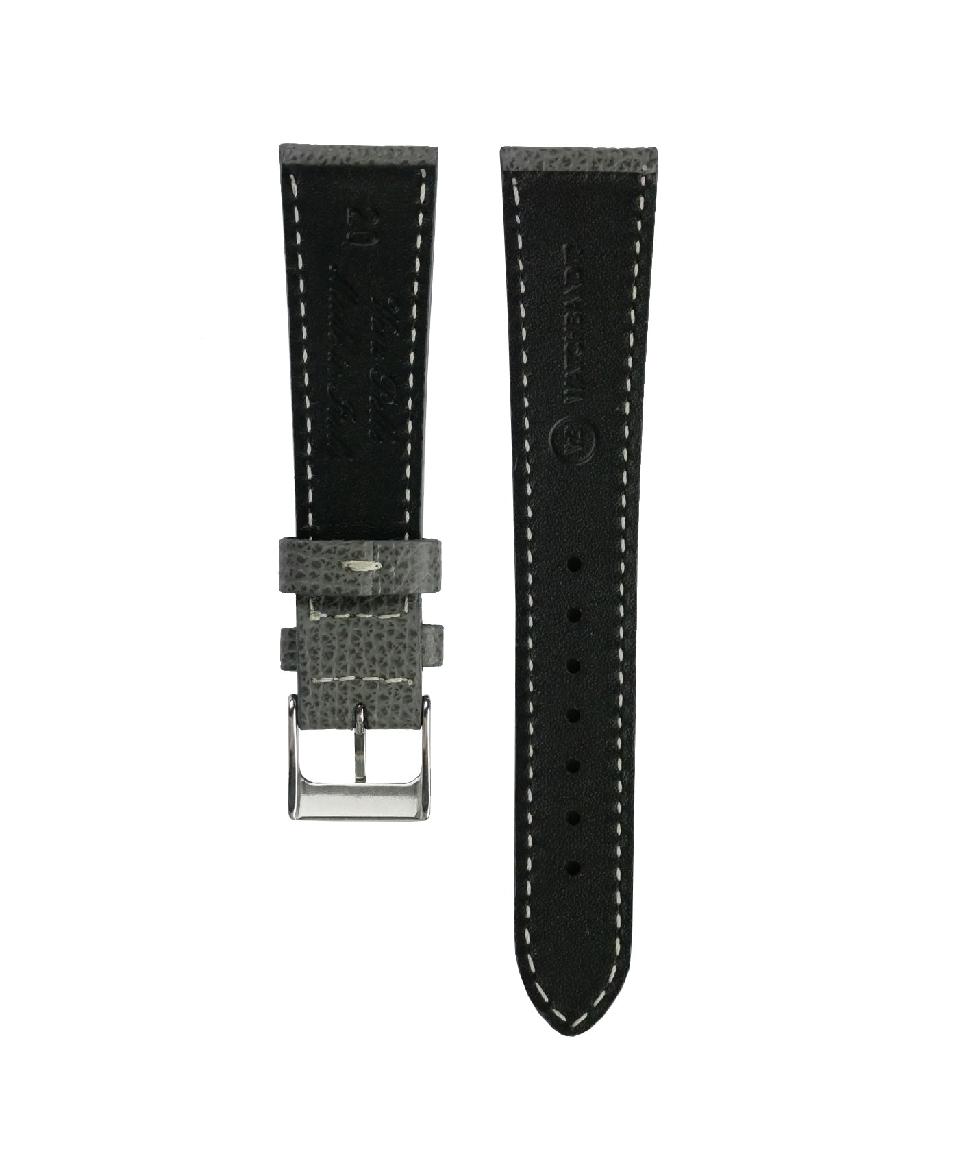 WB_premium_textured_leather-straps_Dark Grey_back-min Textured watch leather strap dark grey back watchbandit
