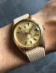 Rolex Day-Date on beige WB Original perlon strap