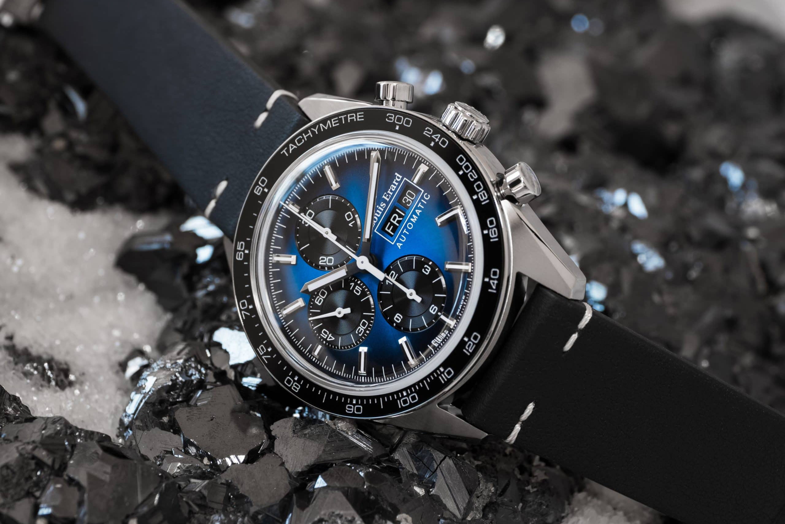 Louis Erard La Sportive Limited Edition Titanium Blue dial header