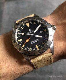 Steinhart Ocean Vintage GMT Uhrenarmband beige canvas strap watchbandit