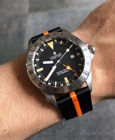 Steinhart Ocean Vintage GMT Strap guide schwarz orange zweiteiliges NATO strap