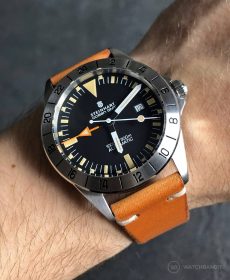Steinhart Ocean Vintage GMT Strap guide cognac Vintageleder Uhrenarmband