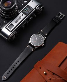 NOMOS Club Campus dunkel vintage lederarmband schwarz