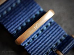 About Vintage - 1926 "At'Sea" Automatic - Rose Gold / Blue Vintage - Strap detail