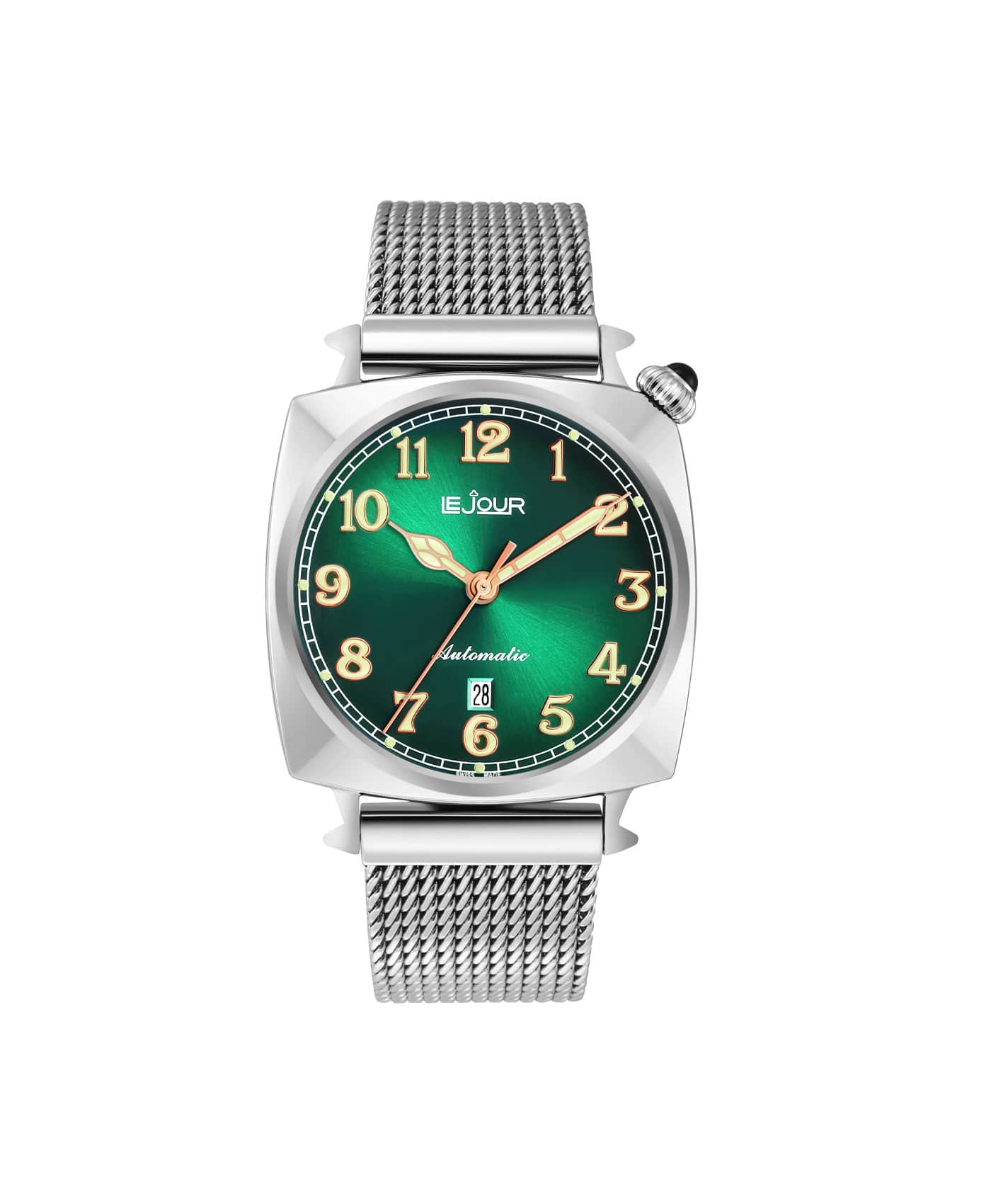 LJ-HR-004 green sunray dial Front-min LJ-HR-004 green sunray dial Front