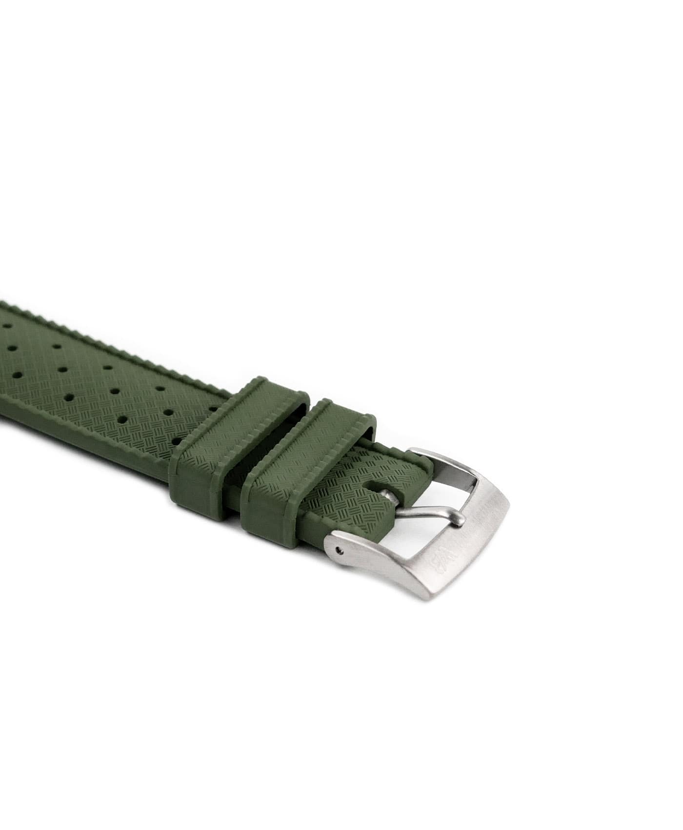 Tropical Rubber watch strap_Green_Side-min Tropical Rubber watch strap_Green_Buckle