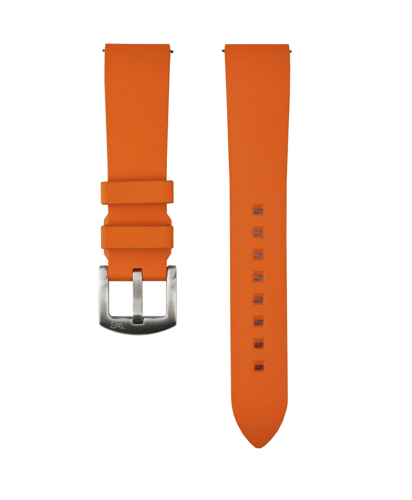 Classic Rubber watch strap_Orange_Front-min Classic plain Rubber watch strap_Orange_Front