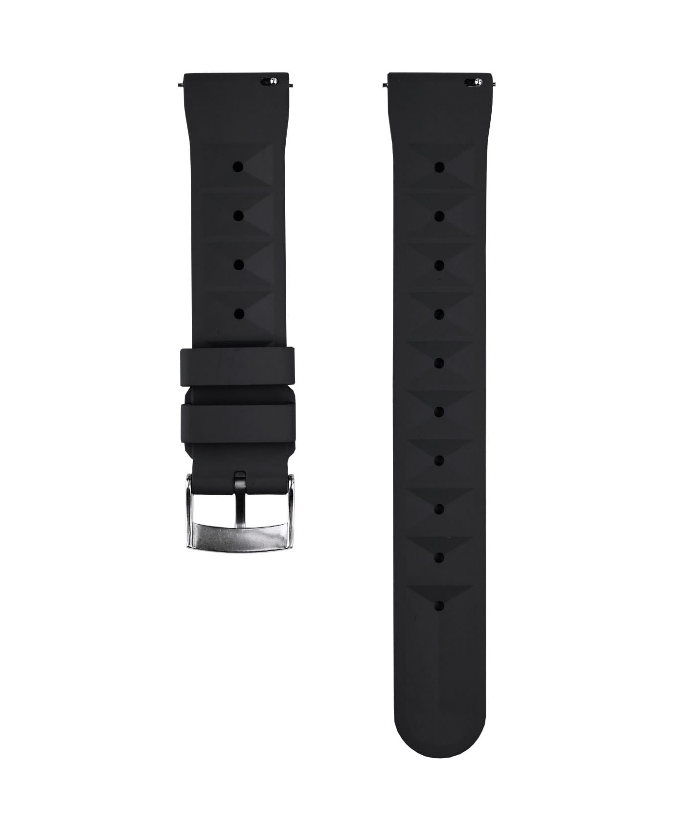 Waffle Rubber watch strap_Black_Back-min Waffle Rubber watch strap_Black_Back