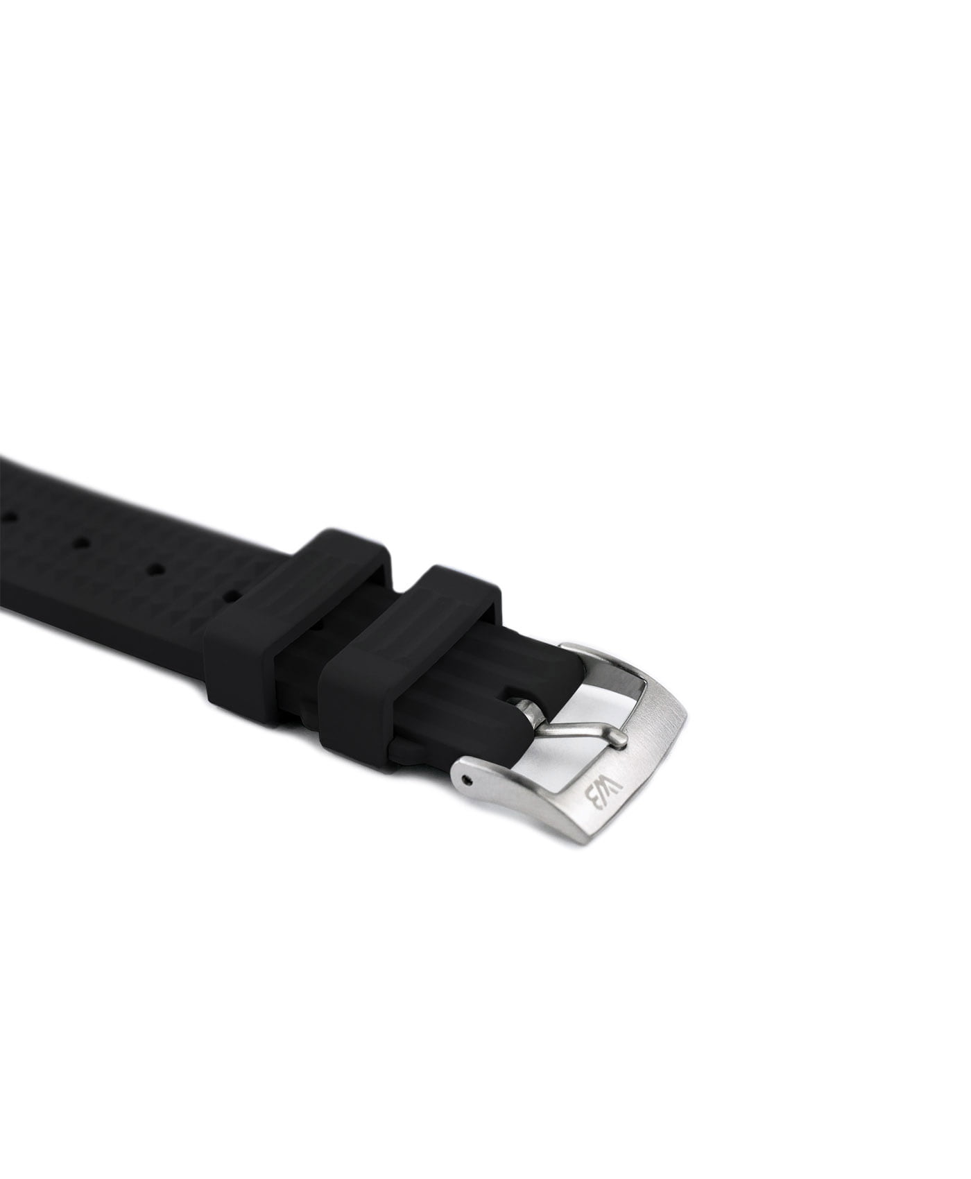 Waffle Rubber watch strap_Black_Side buckle-min Waffle Rubber watch strap_Black_Side buckle