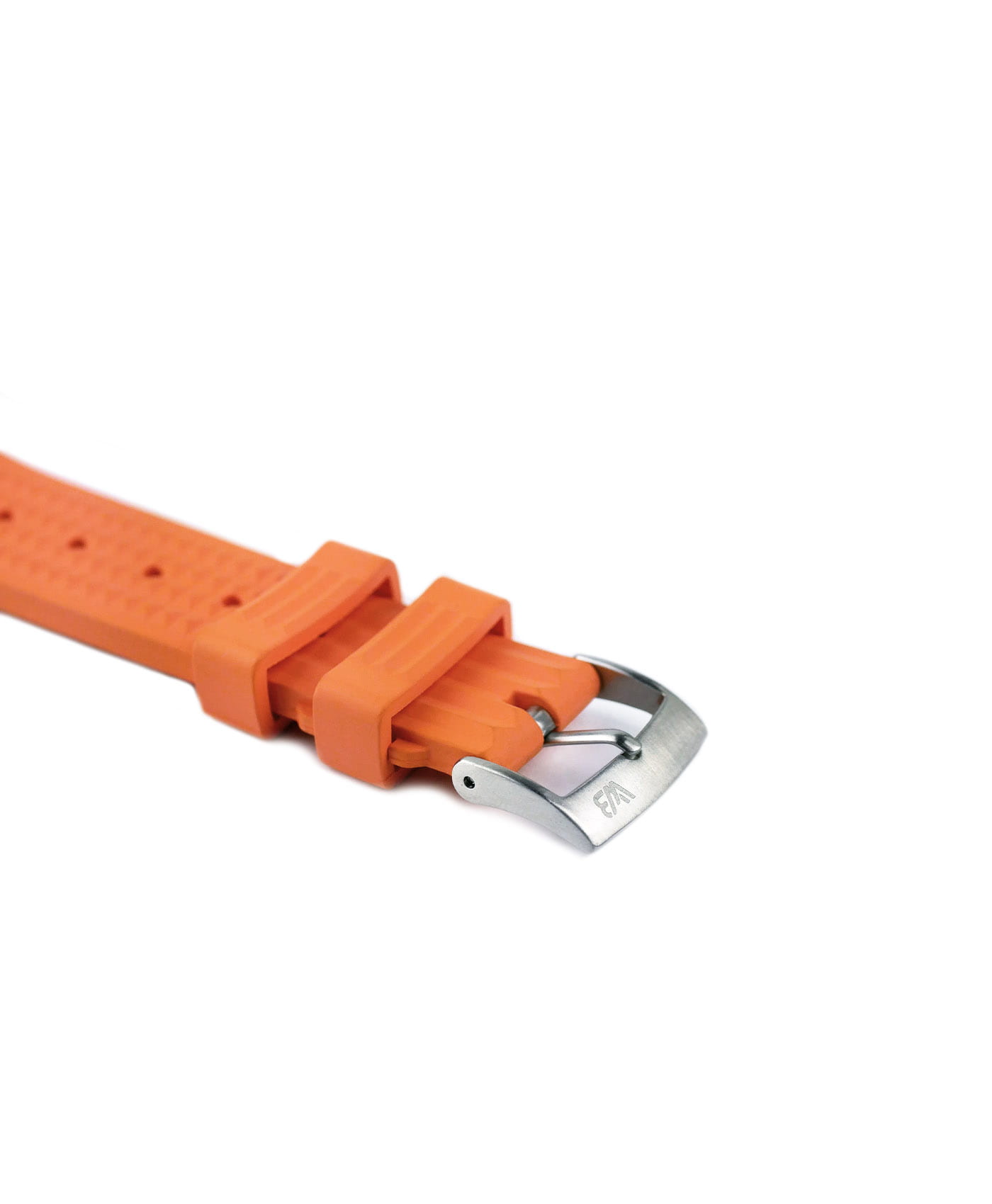 Waffle Rubber watch strap_Orange_Side buckle-min Waffle Rubber watch strap_Orange_Side buckle