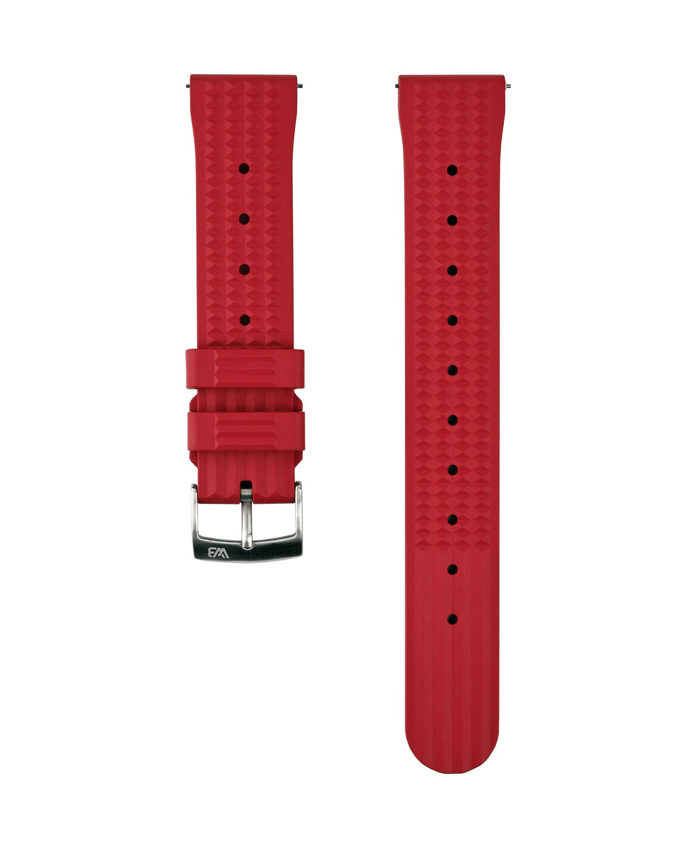 Waffle Rubber watch strap_Red_Front-min Waffle Rubber watch strap_Red_Front