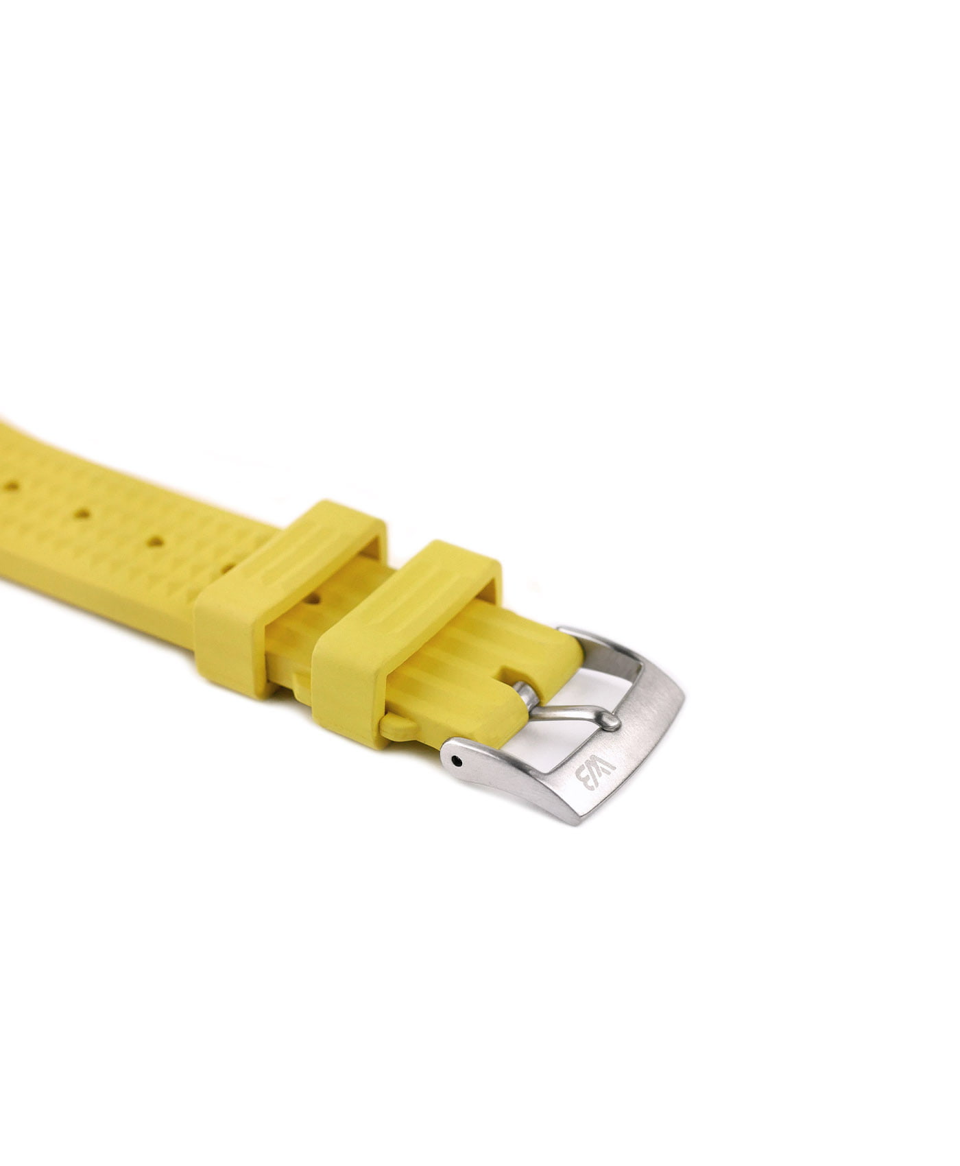 Waffle Rubber watch strap_Yellow_side buckle-min Waffle Rubber watch strap_Yellow_side buckle