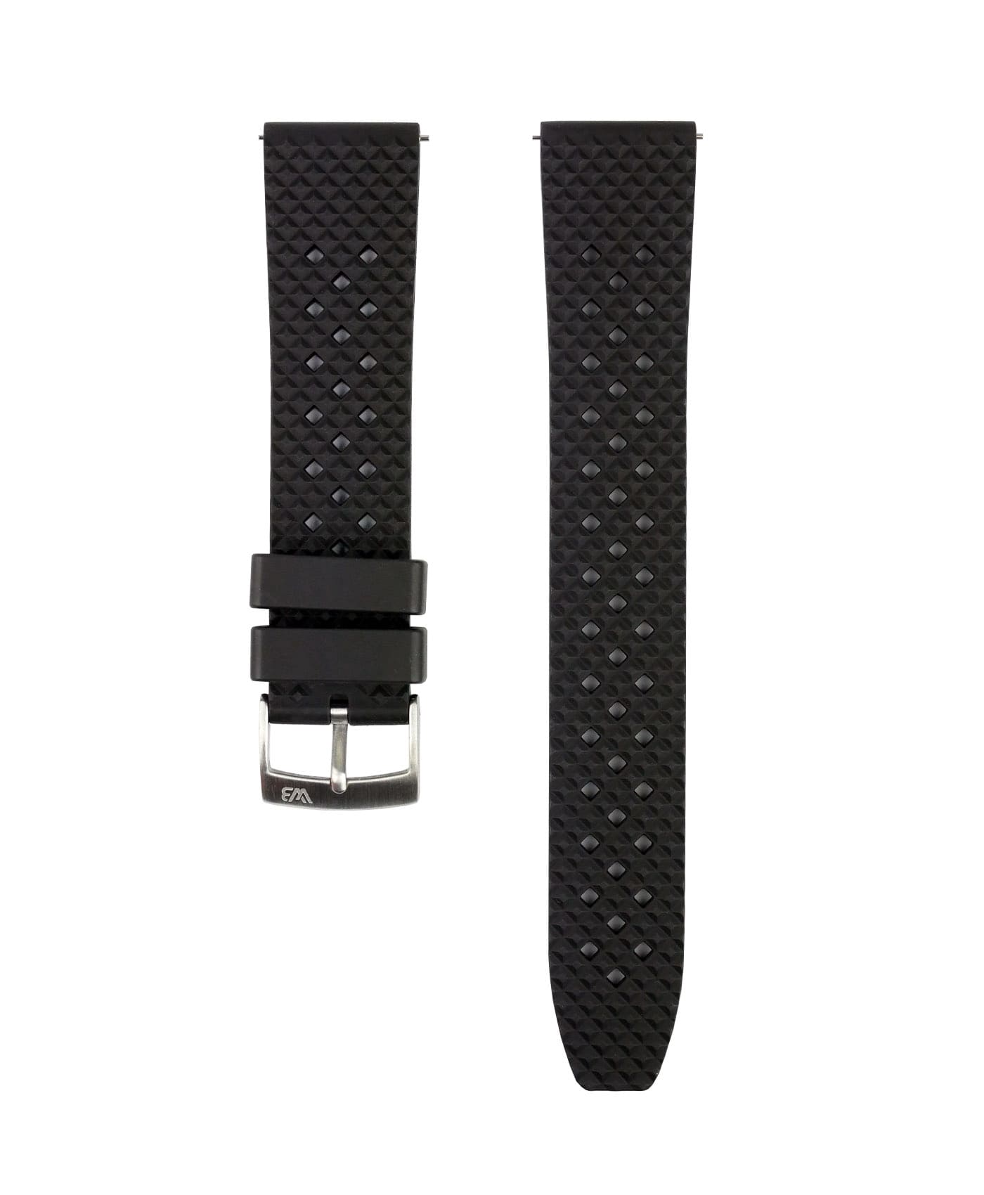 Rhombus Rubber watch strap_Black_Front-min Rhombus FKM Rubber watch strap_Black_Front