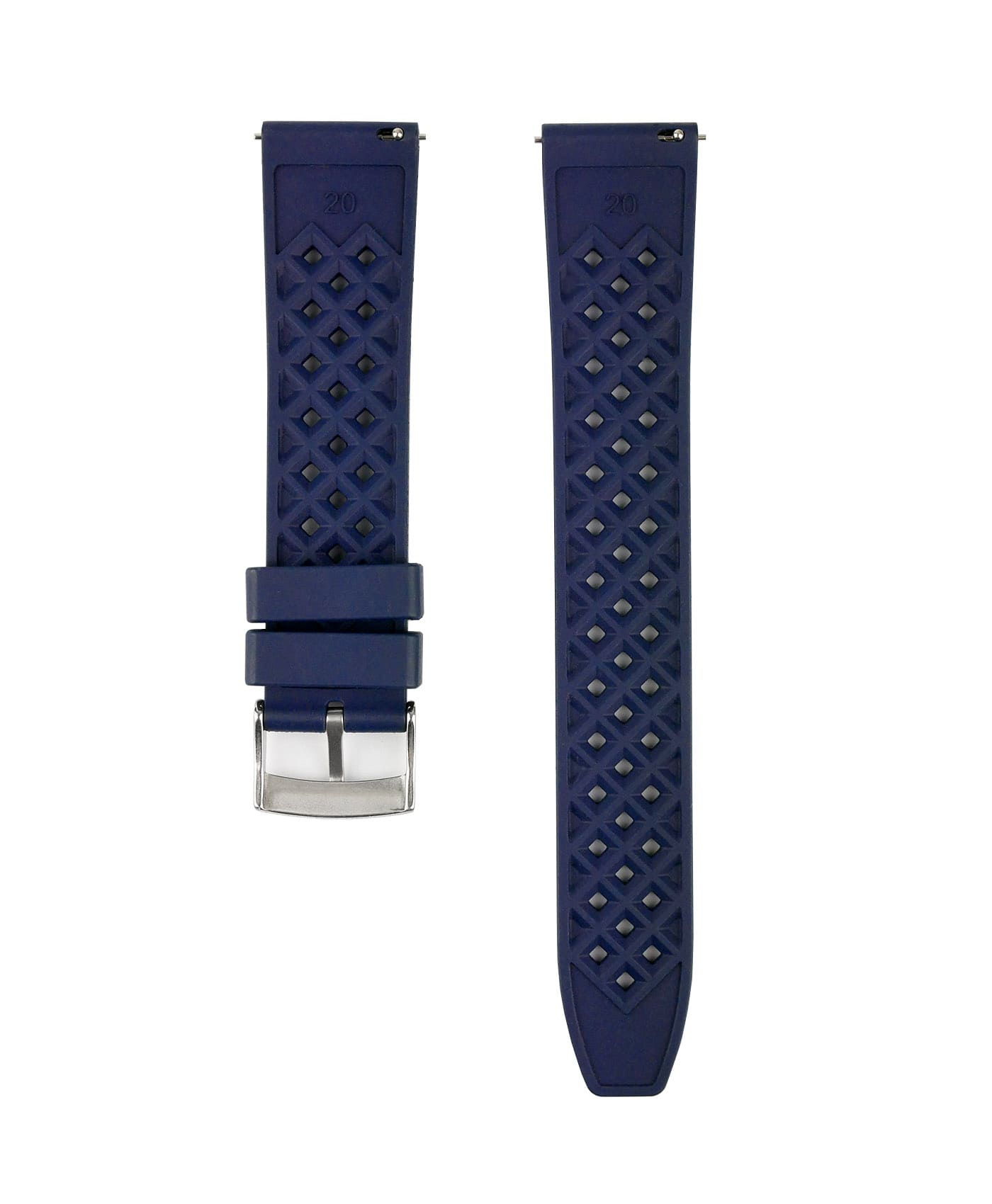 Rhombus Rubber watch strap_Blue_Back-min Honeycomb FKM Rubber watch strap_Blue_Back