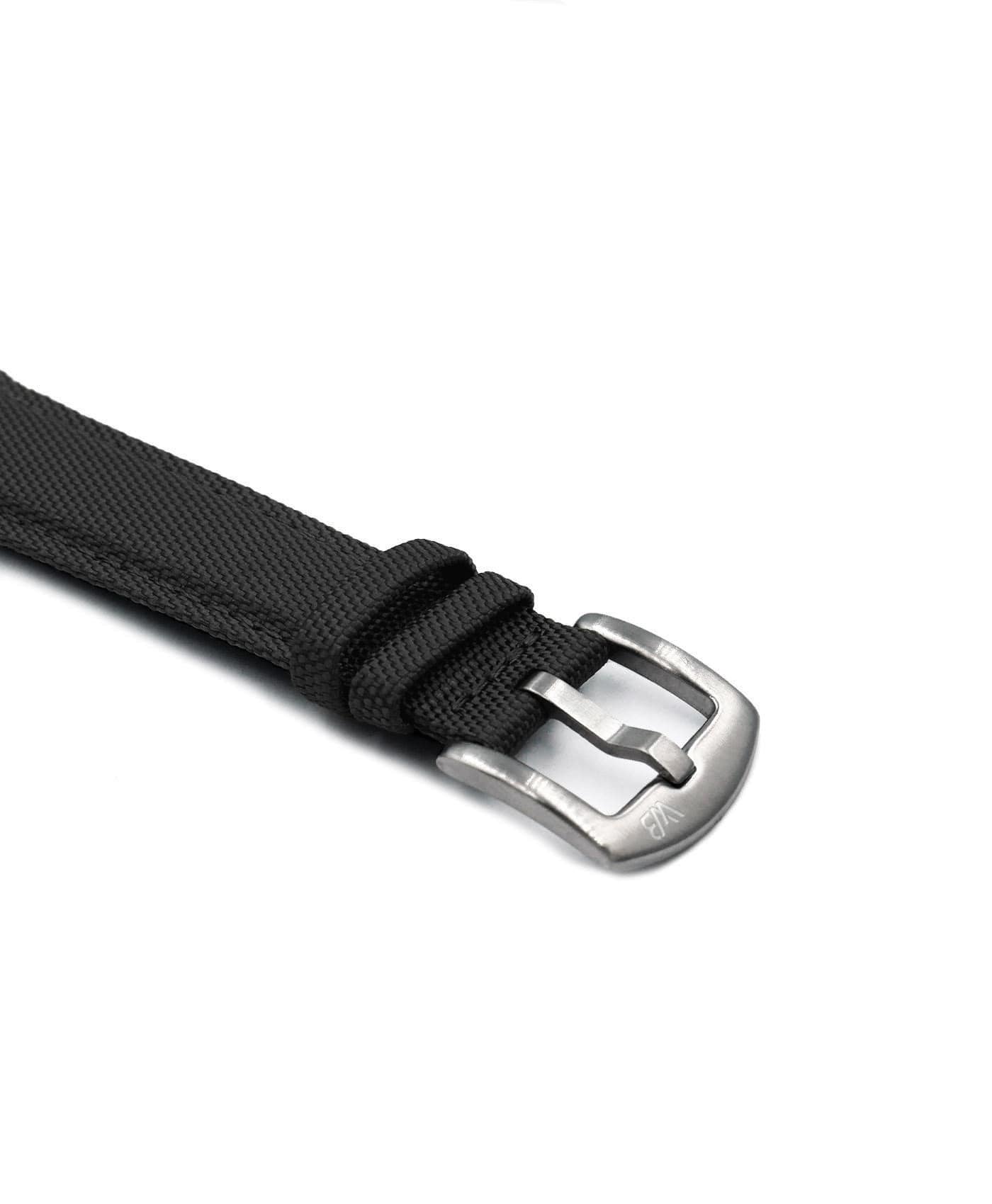 Sailcloth watch strap black WB Original buckle-min Sailcloth watch strap black WB Original buckle