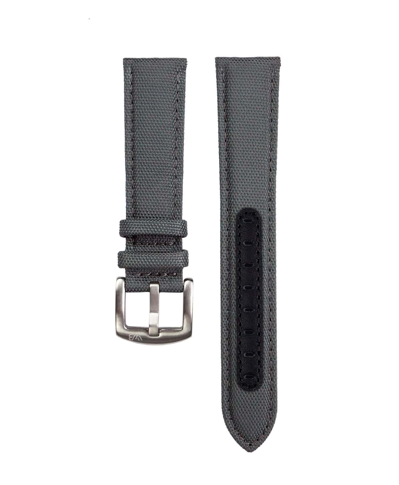 Premium Sailcloth watch strap dark grey WB Original front-min Premium Sailcloth watch strap dark grey WB Original front