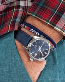 Seiko Automatic Pocket Shot navy blue sailcloth strap