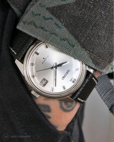 Seiko black sarb033 pocketshot textured leather strap by Watchbandit