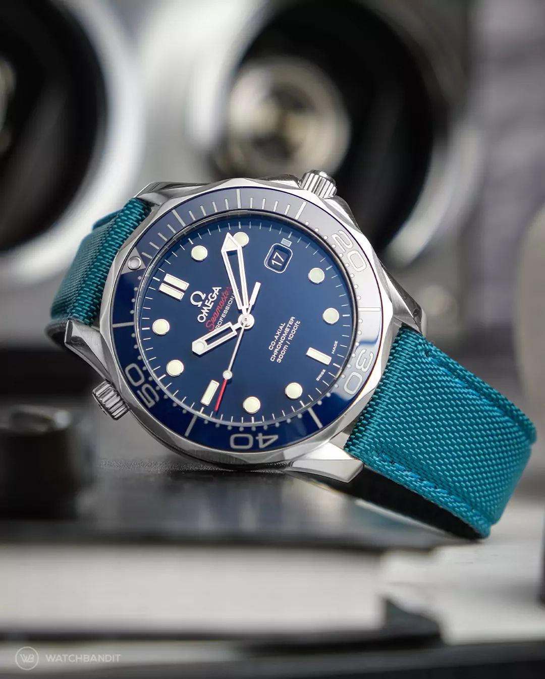 omega-seamaster-watchbandit-sailcloth-armband-petrol-2-wb omega-seamaster-watchbandit-sailcloth-armband-petrol-2-wb