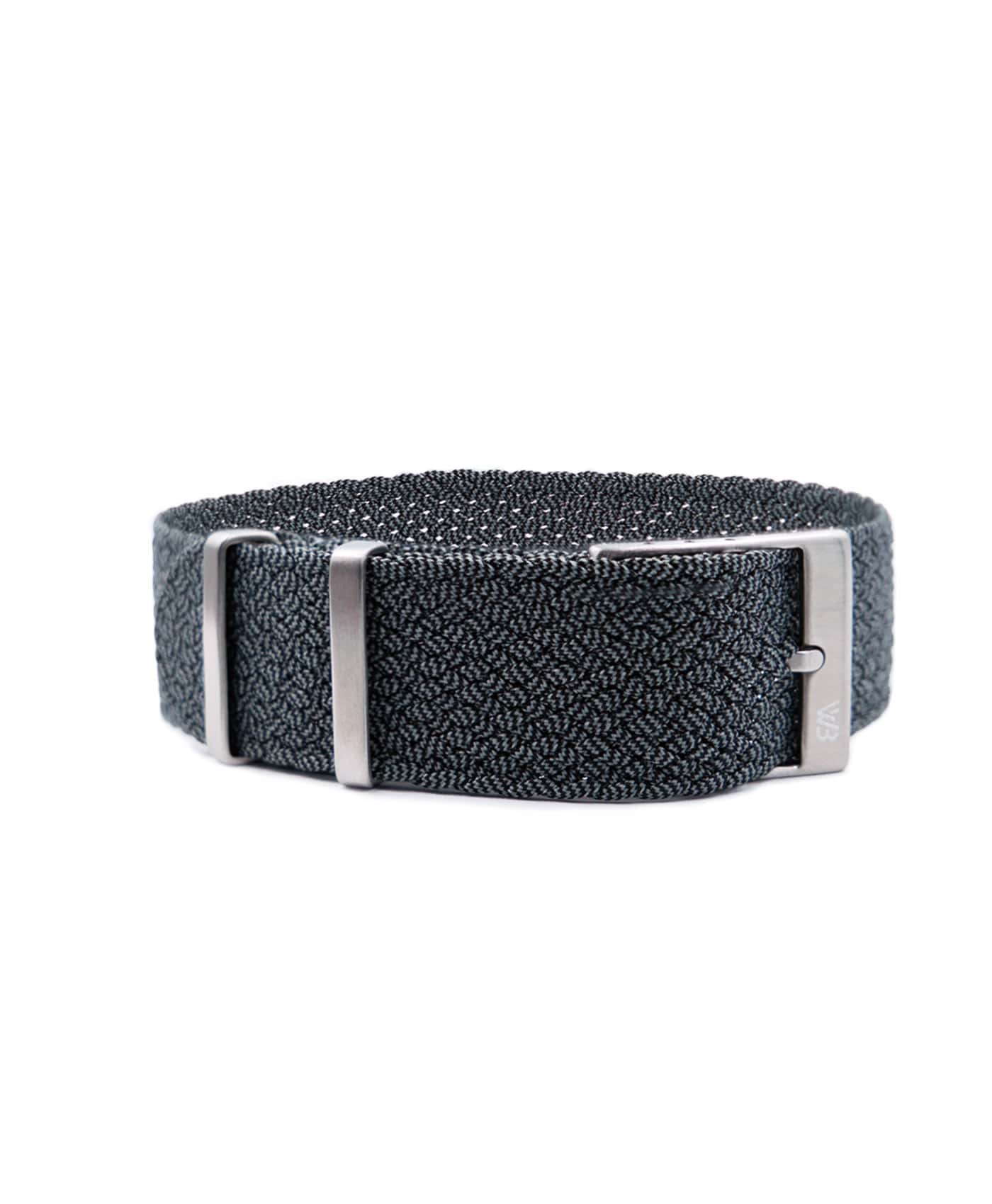 Premium Perlon Watch Strap - Grey Black-min Premium Perlon Watch Strap - Grey Black - Watchbandit