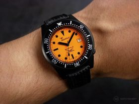 Squale-Luminoso Arancia PVD-wrist shot 3