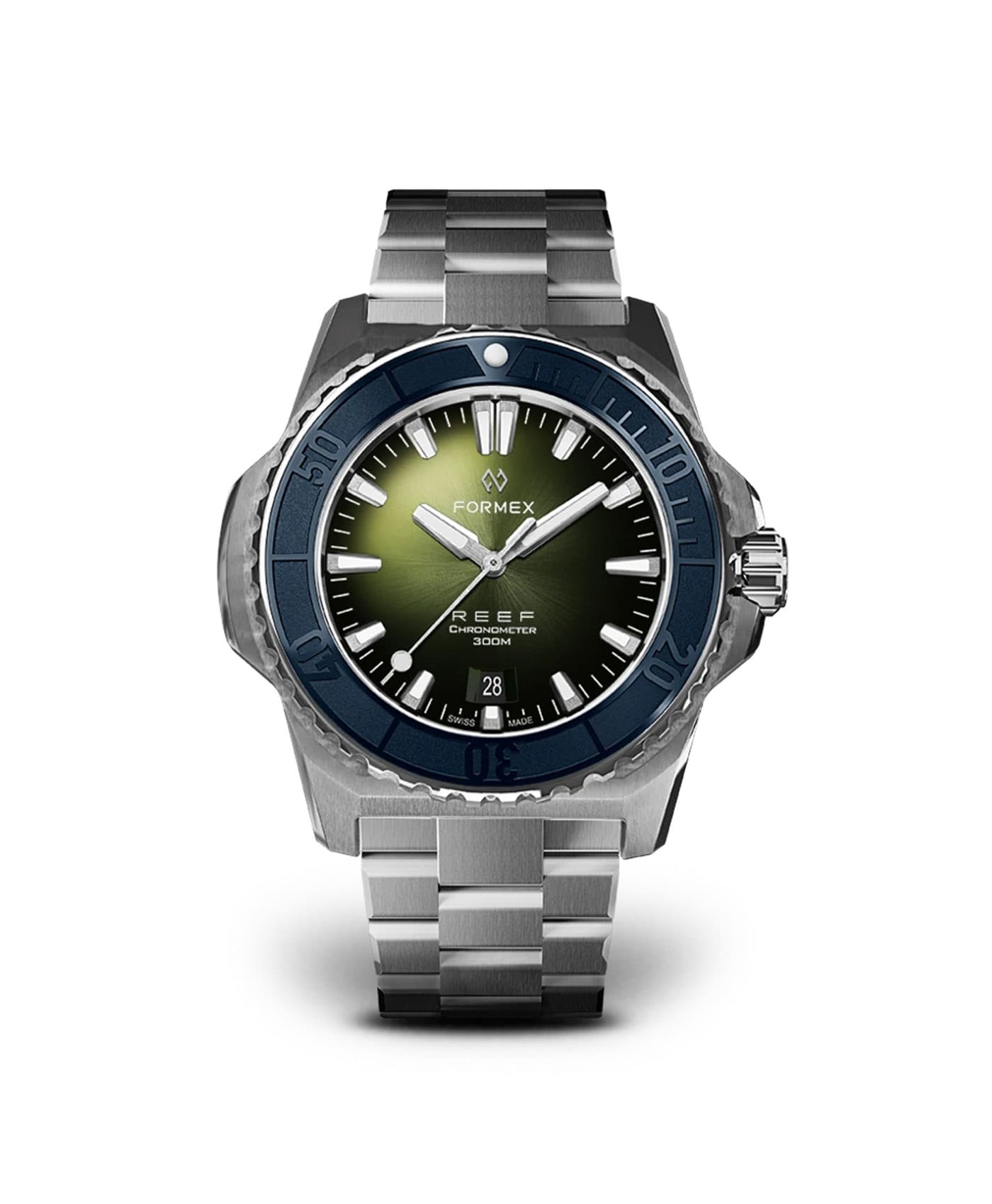Formex - Reef - Automatic Chronometer COSC 300m_Green Dial Blue Bezel-min Formex - Reef - Automatic Chronometer COSC 300m_Green Dial Blue Bezel