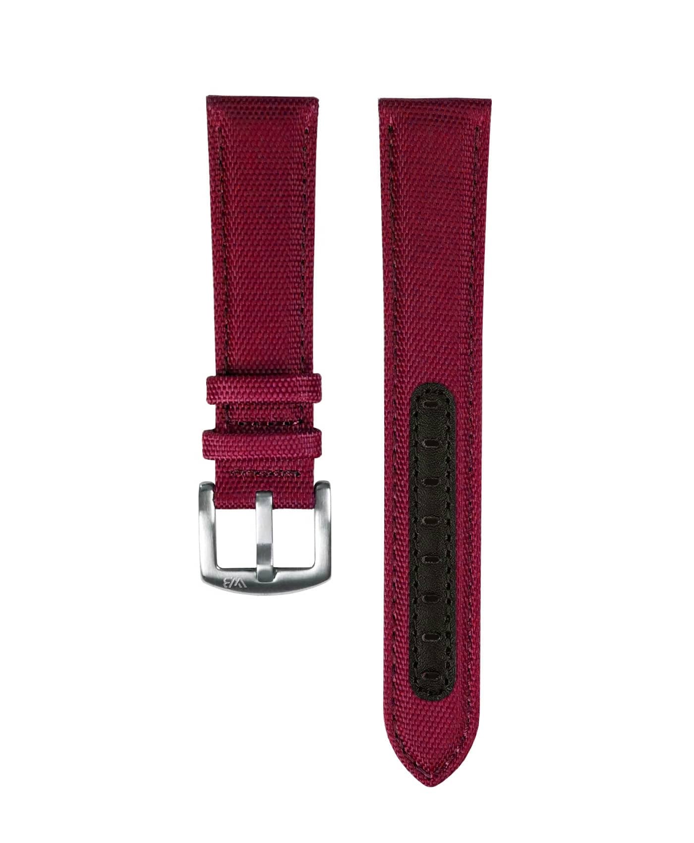 Premium Sailcloth watch strap Burgundy WB Original front-min Premium Sailcloth watch strap Burgundy_WB Original_front