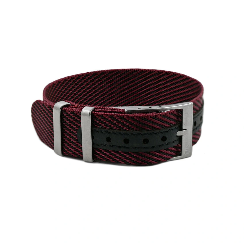 Premium Adjustable Single-Pass Nylon Strap – Black Burgundy Premium Adjustable Single-Pass Nylon Strap – Black Burgundy