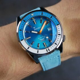 Classic Suede Strap – Light Blue | Squale Matic